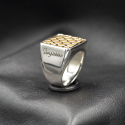 Sampietrino men's ring, two-tone